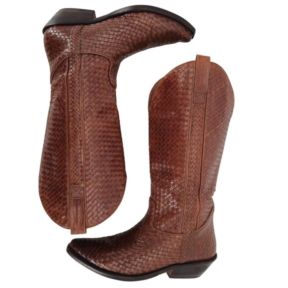 Vintage Cole Haan Cowgirl Boots Women size 8B Woven Cowgirl Cowboy Western Boots - Picture 8 of 15